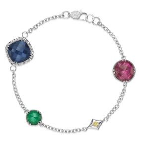 TACORI 925 Silver & 18k Yellow Gold Gemstone Bracelet